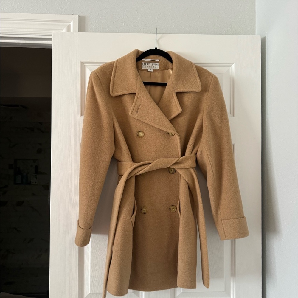 Belted Camel Pea Coat